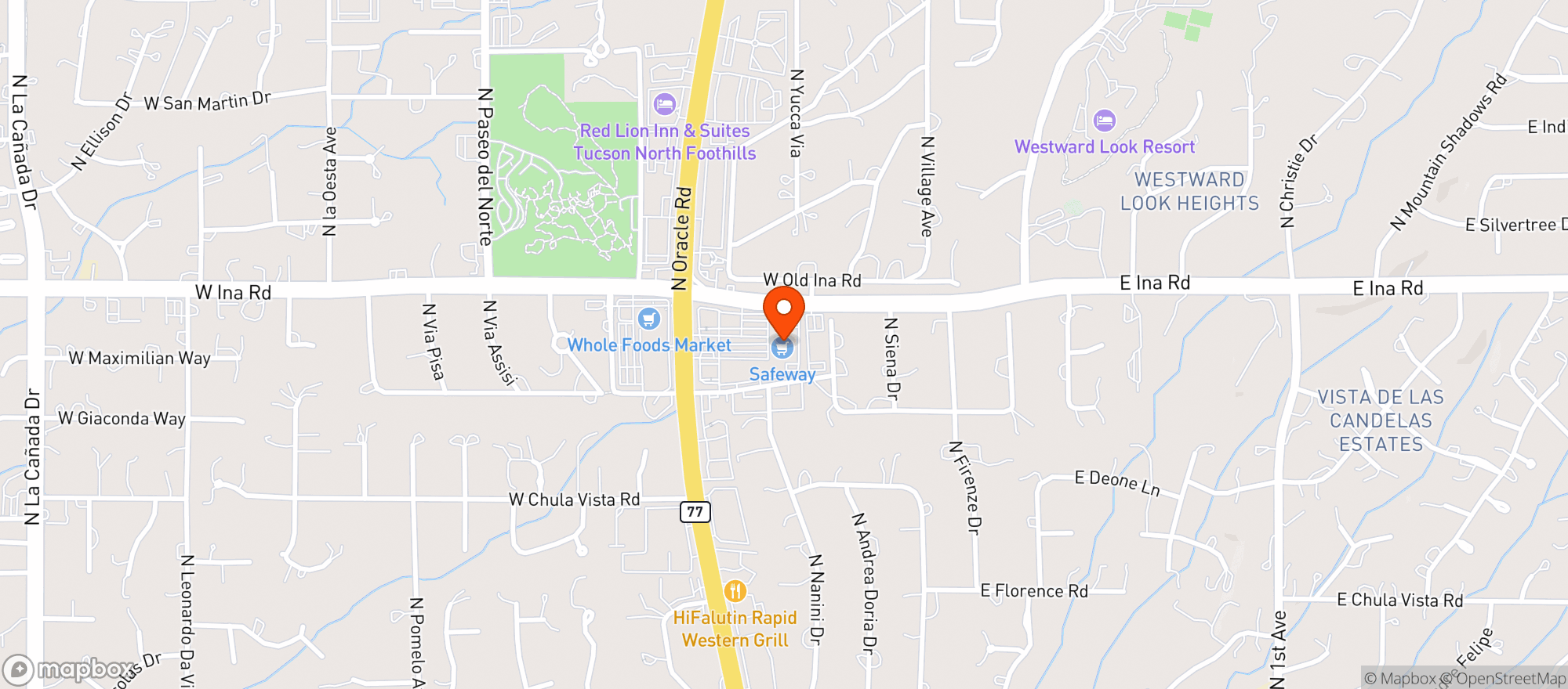 Map showing Safeway Store