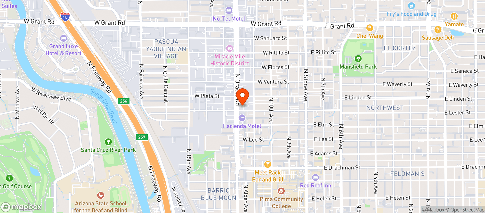 Map showing Elks Lodge