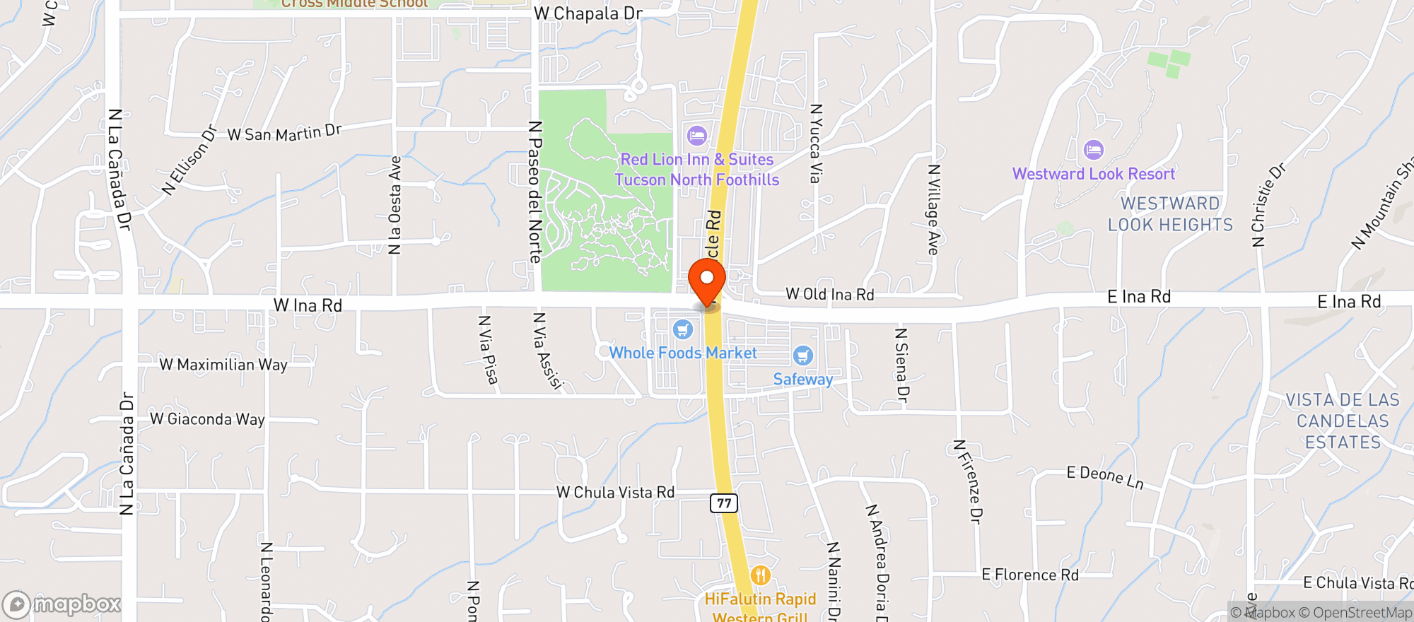 Map showing Whole Foods Market