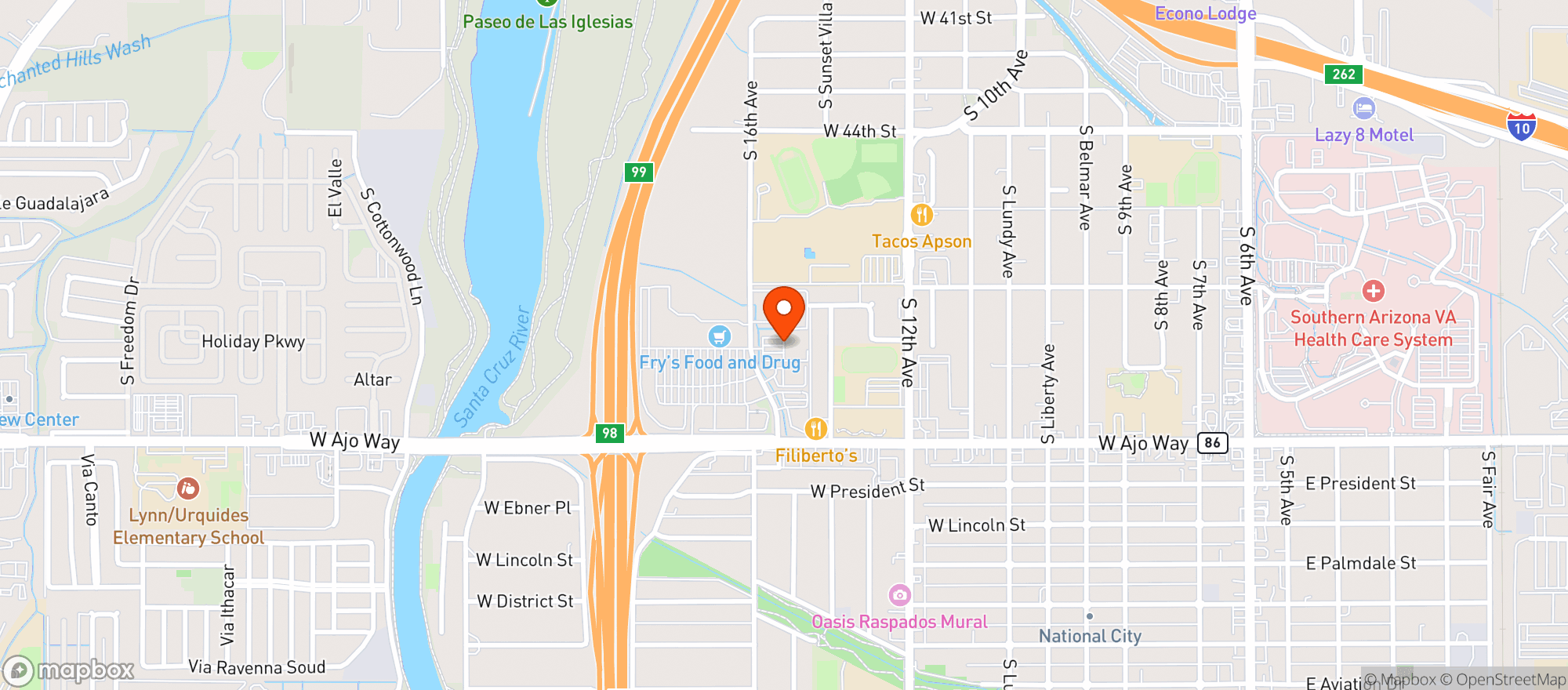 Map showing Cactus Bowl
