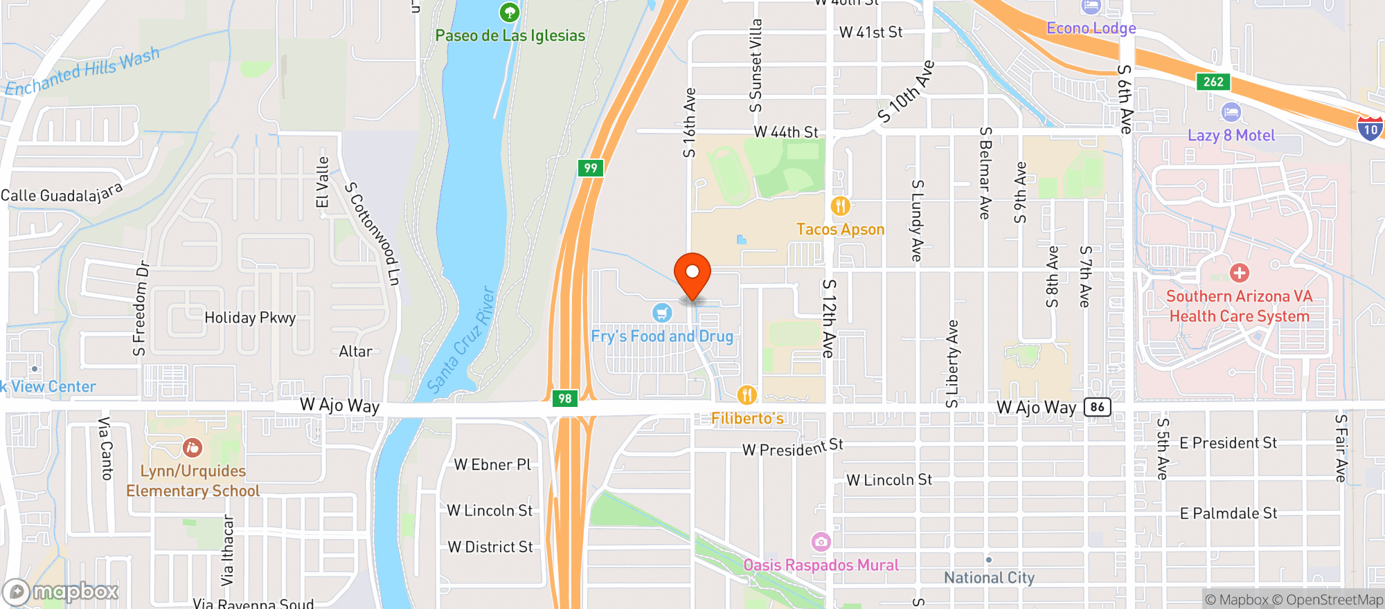 Map showing Fry's Food and Drug