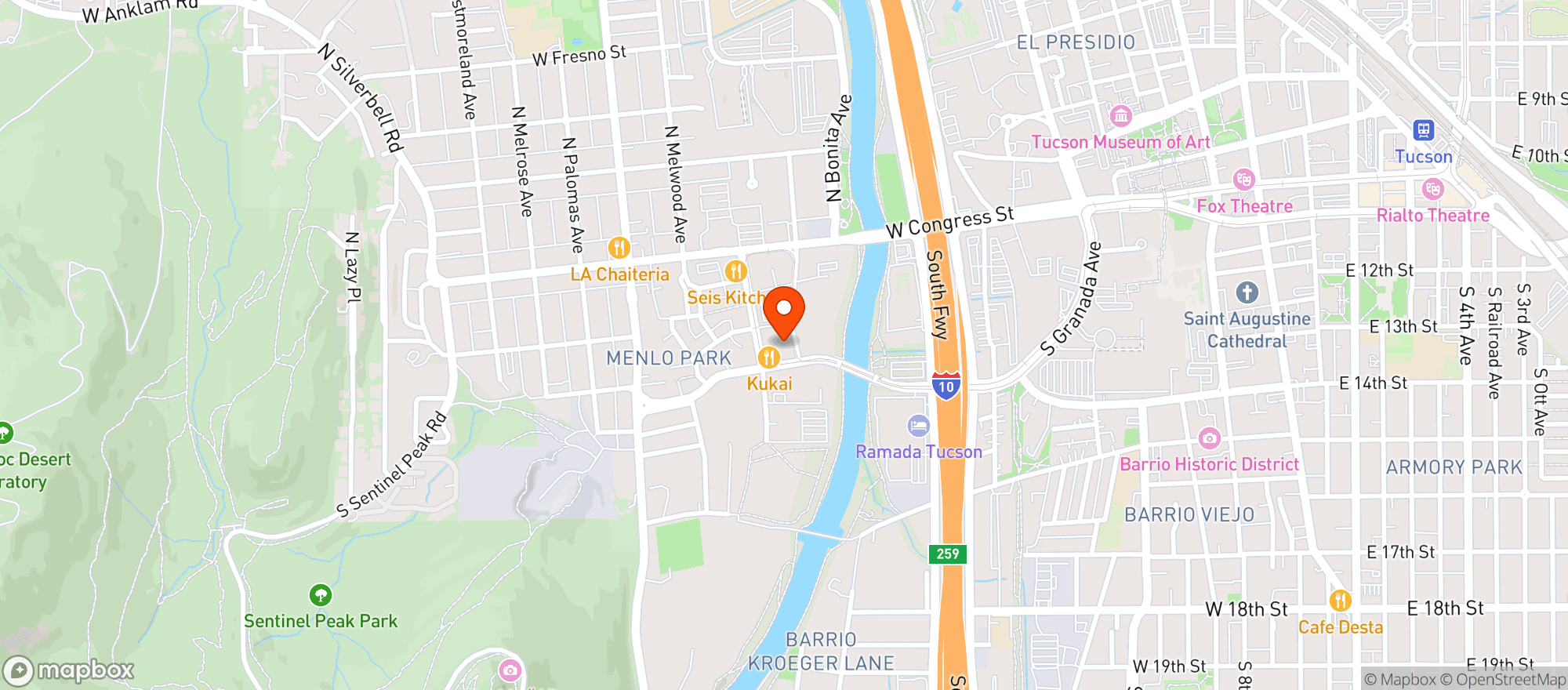 Map showing Westbound