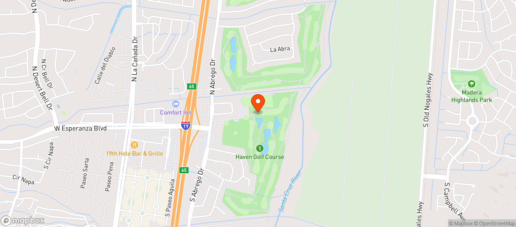Map showing Haven Golf Course