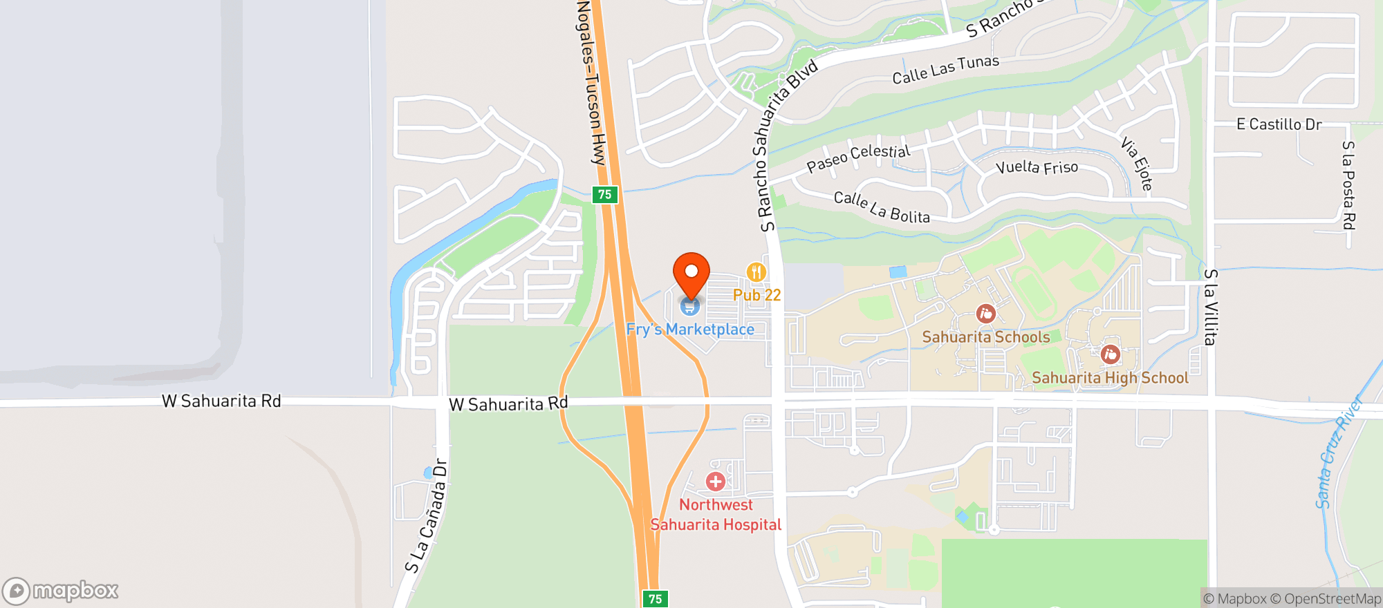 Map showing Fry's Food and Drug