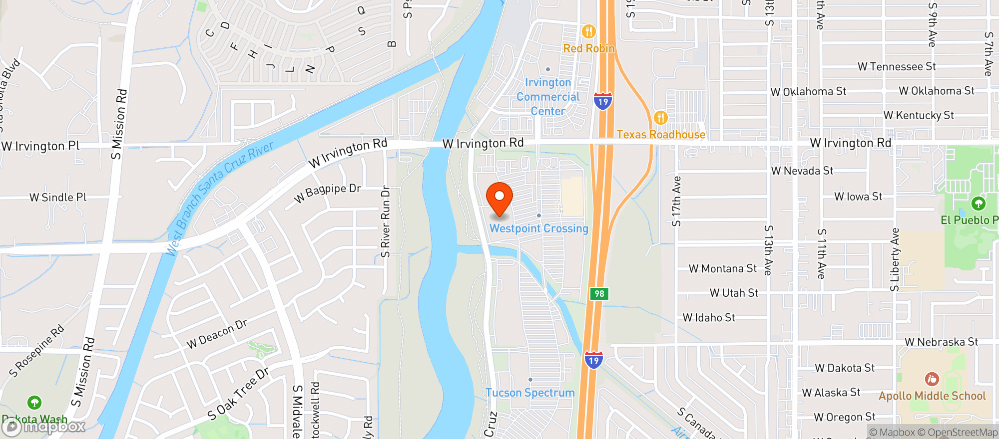 Map showing Target - Tucson Sw