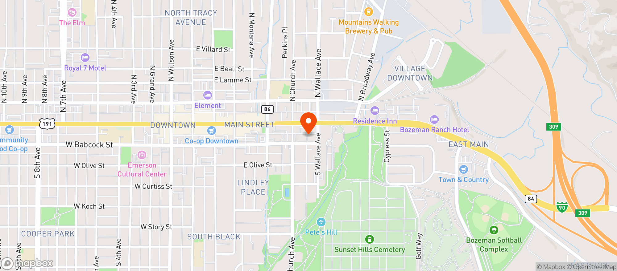 Map showing Heebs East Main Grocery - 00100010970