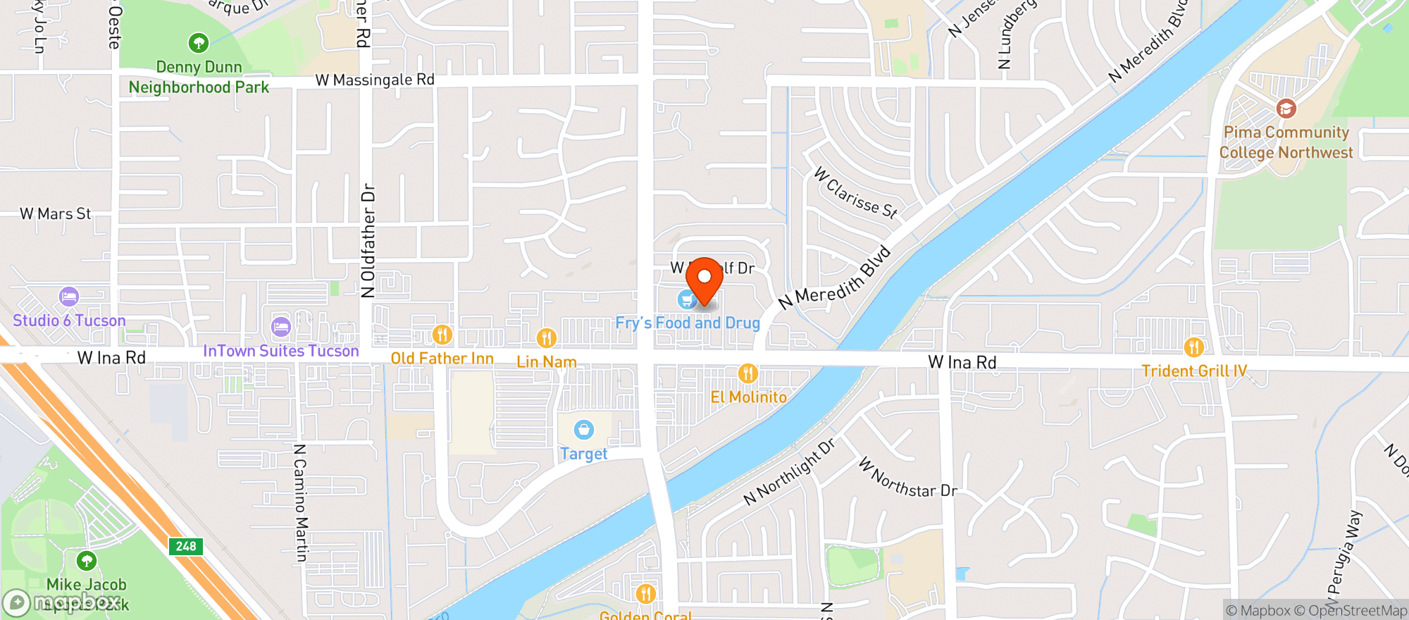 Map showing FRYS FOOD & DRUG STORE
