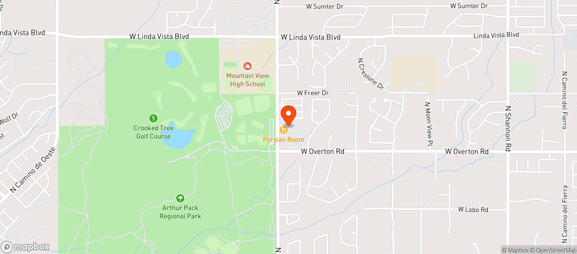 Map showing Persian Restaurant