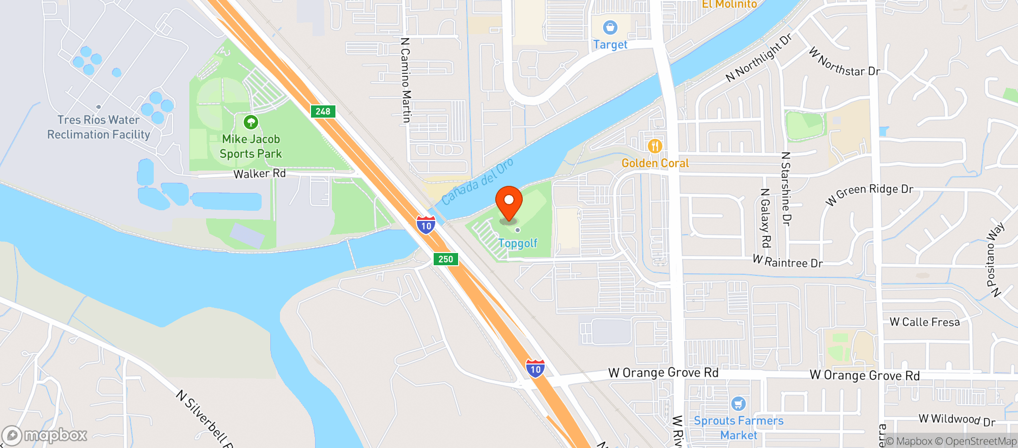 Map showing Topgolf