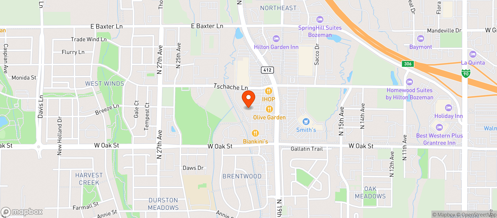 Map showing World Market Bozeman