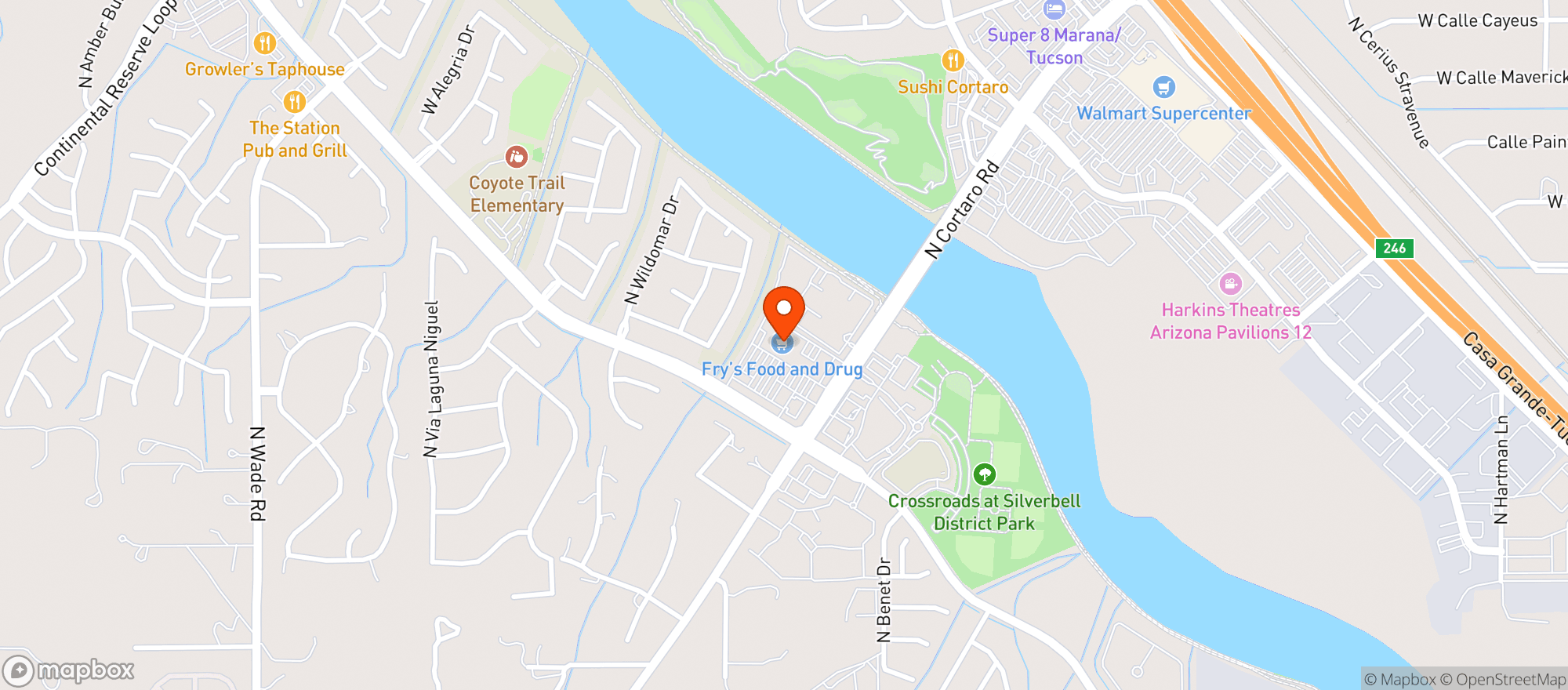 Map showing FRYS FOOD & DRUG STORE