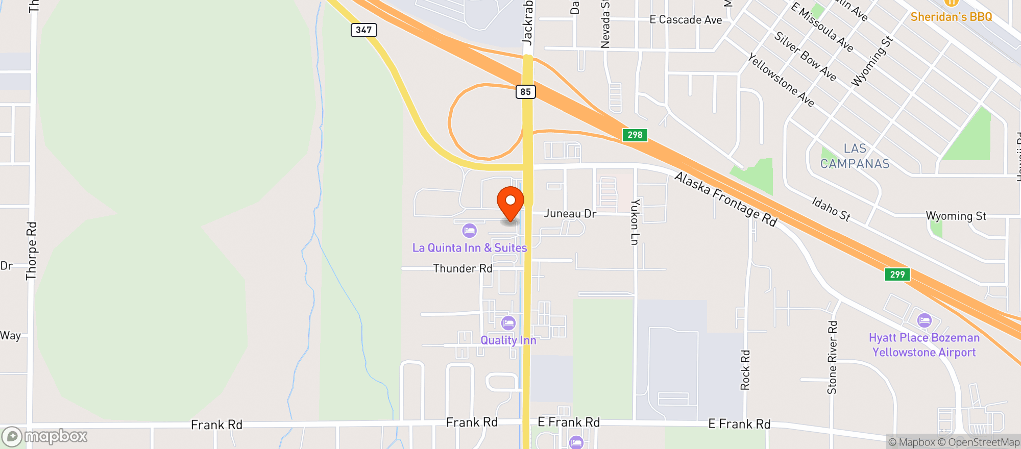 Map showing Jackpot Casino