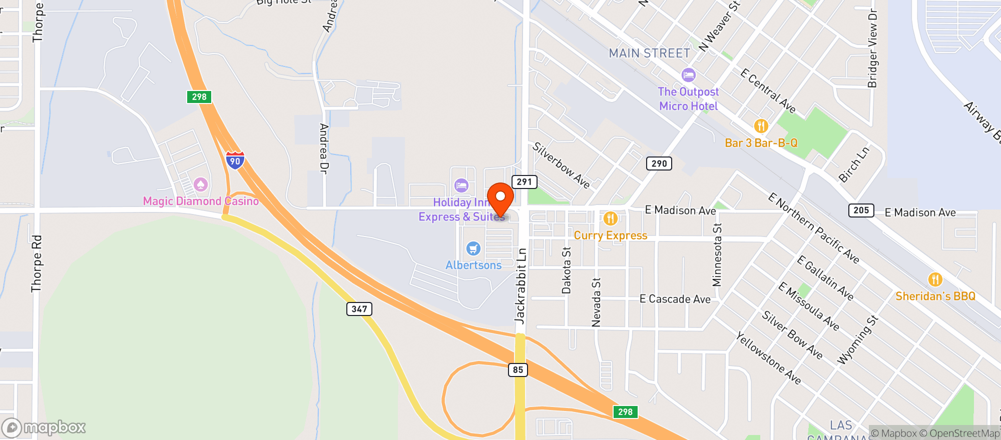 Map showing Belgrade Liquor Store