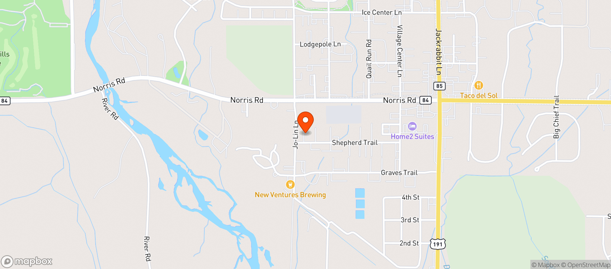 Map showing Double Dogs Weed Dispensary Four Corners