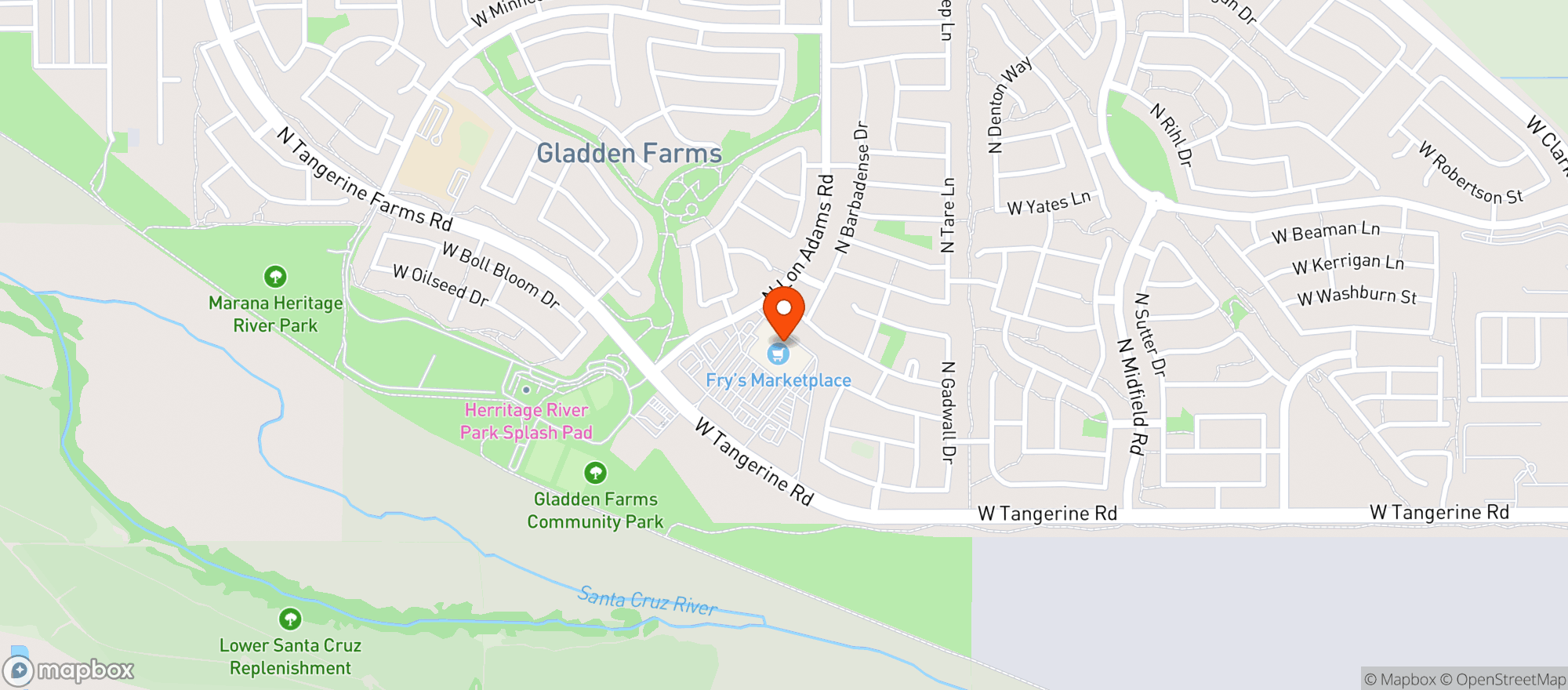 Map showing Frys Of Arizona (660) - 00677 - Gladden Farms Marketplace