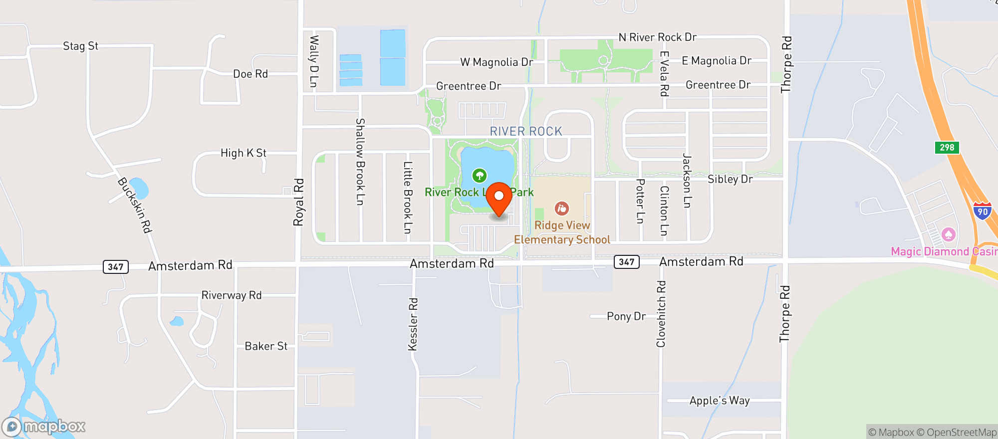 Map showing Pops Country Store