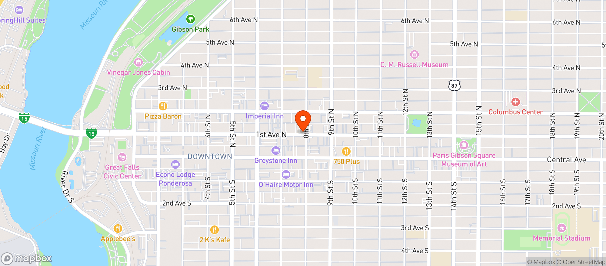 Map showing Big Sky Supermarket