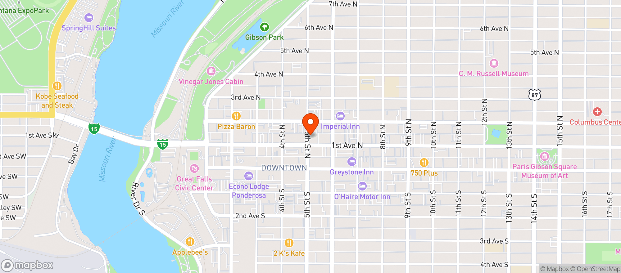 Map showing Fire Artisan Pizza