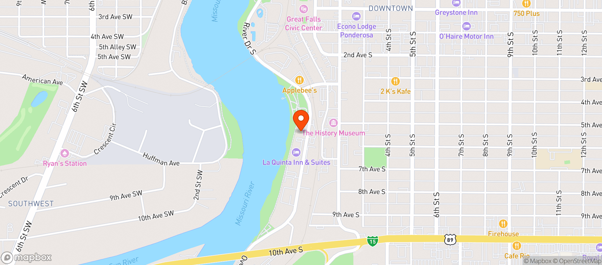 Map showing Mackenzie River Pizza Co