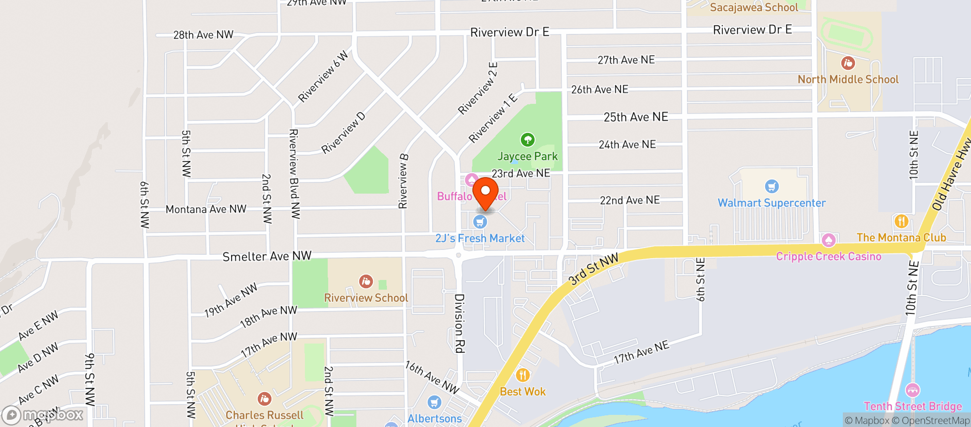 Map showing 2 JS Fresh Market