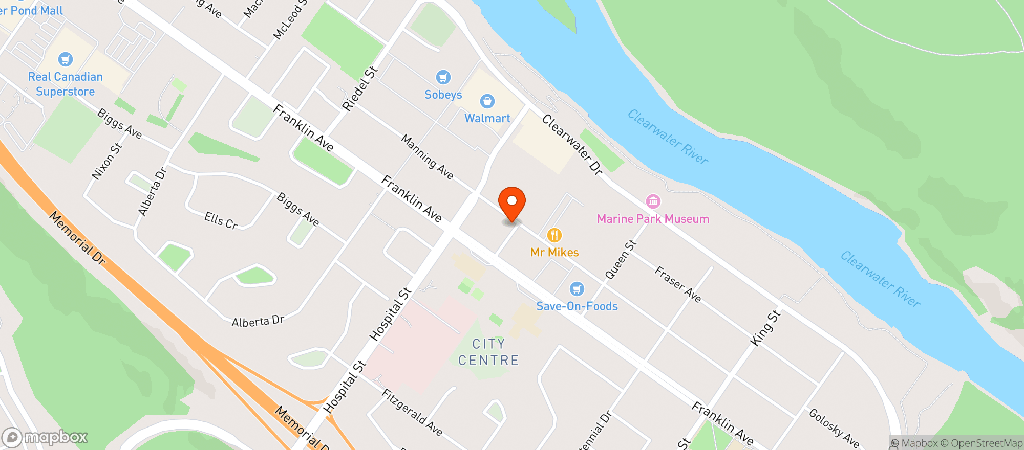Map showing Staples