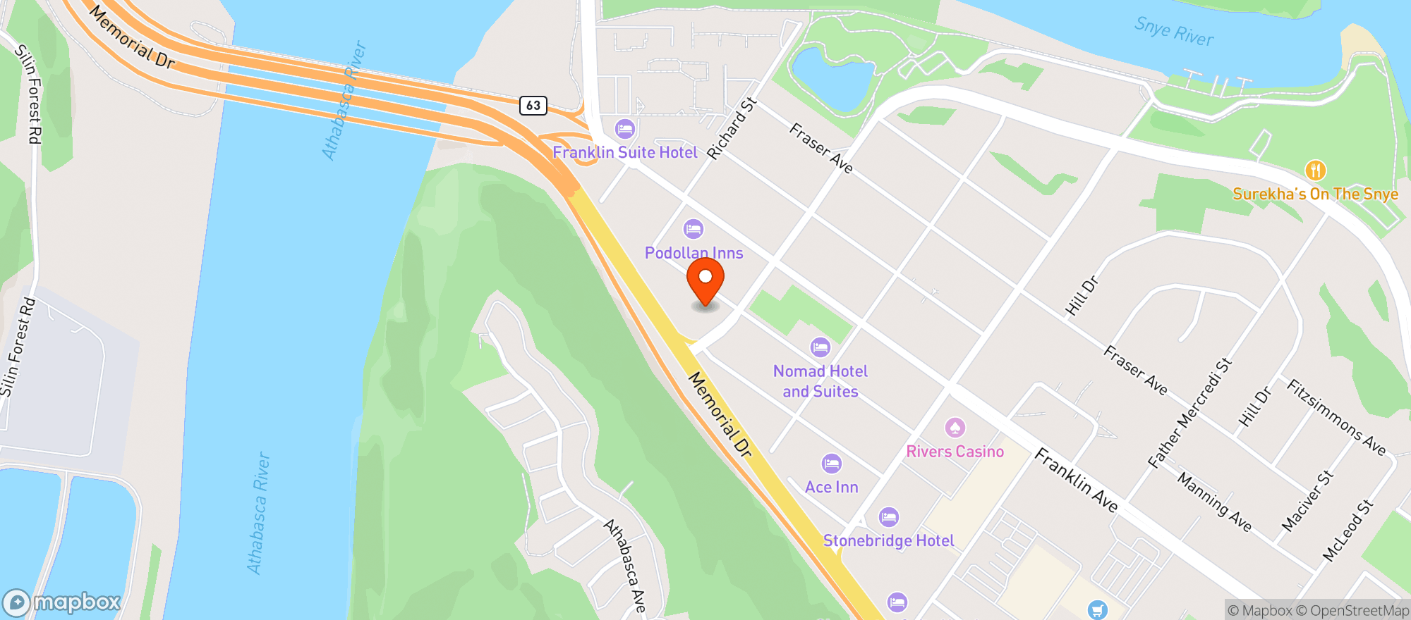 Map showing Earls Fort Mcmurray