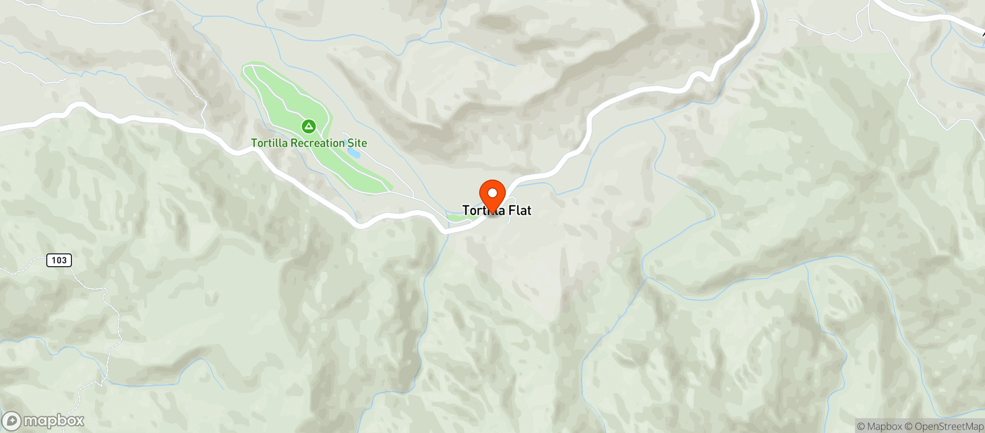 Map showing Tortilla Flat