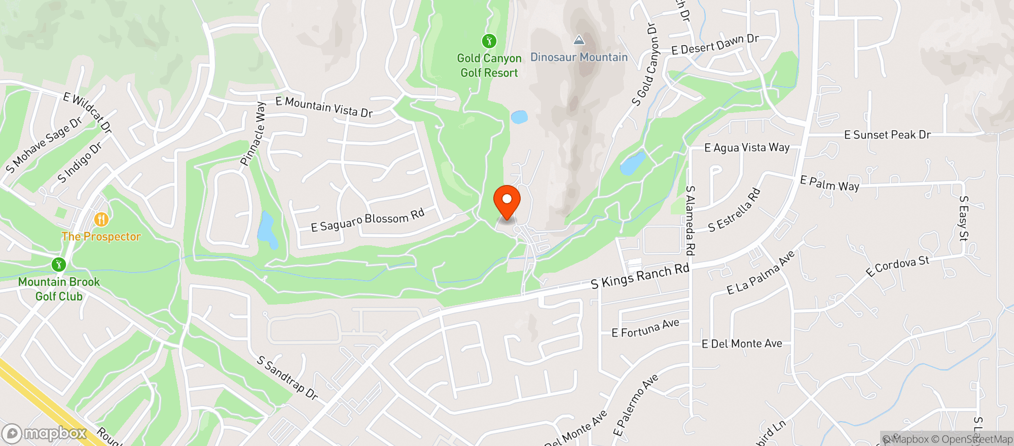 Map showing Gold Canyon Golf Resort