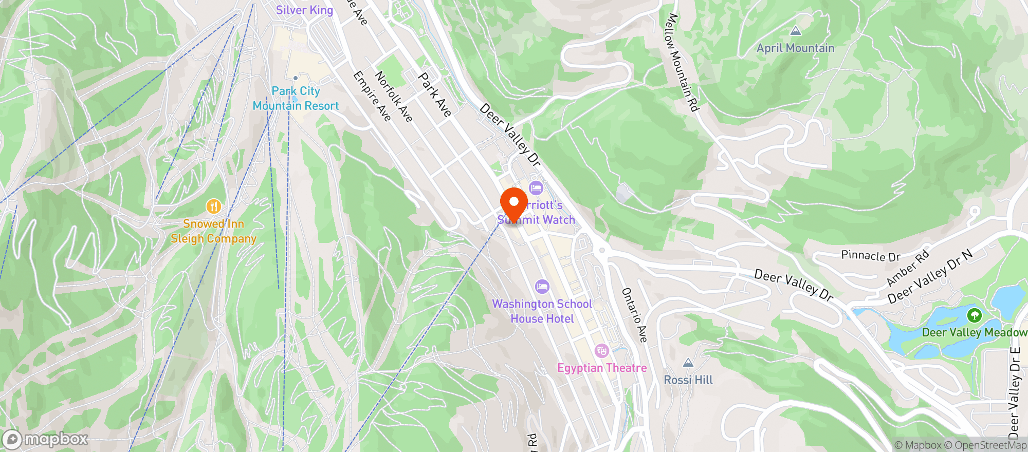 Map showing HIGH WEST DISTILLERY & SALOON
