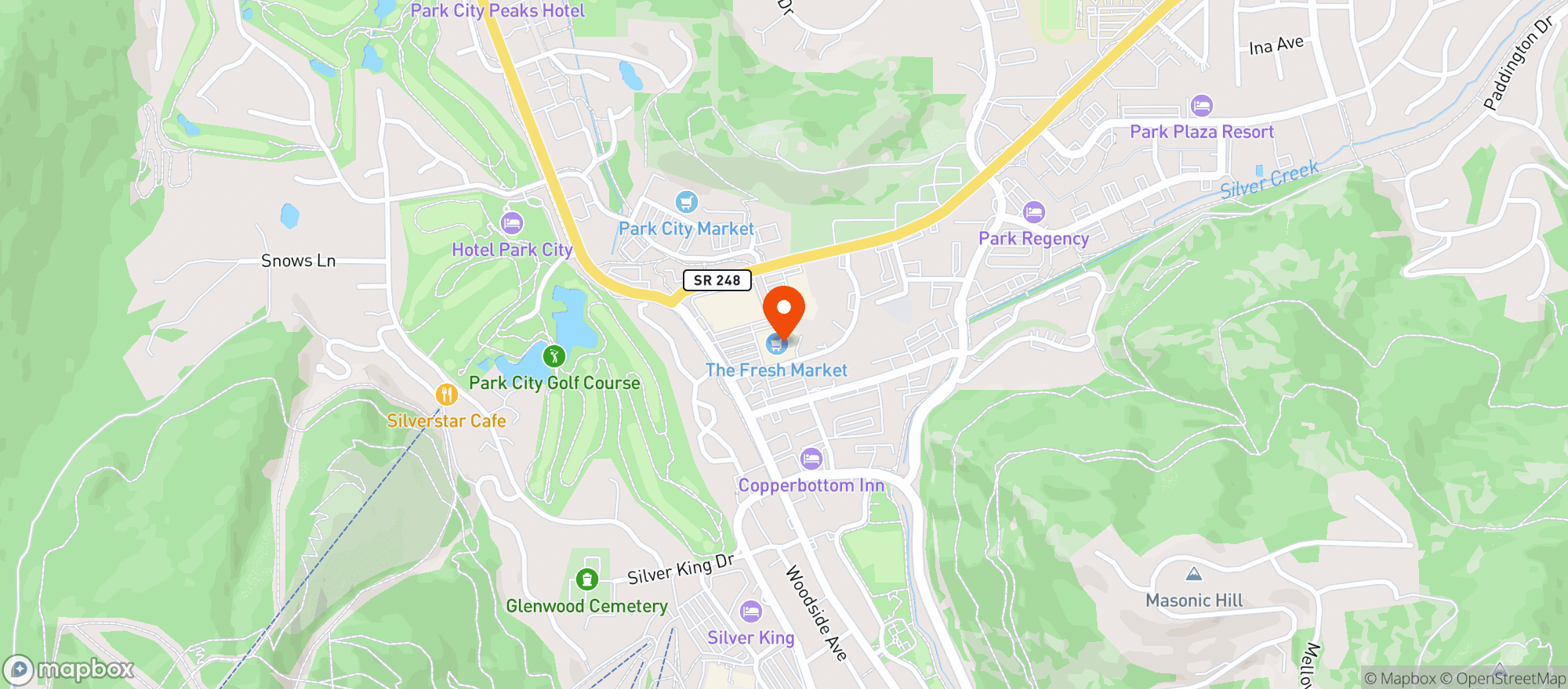 Map showing Fresh Market Park City