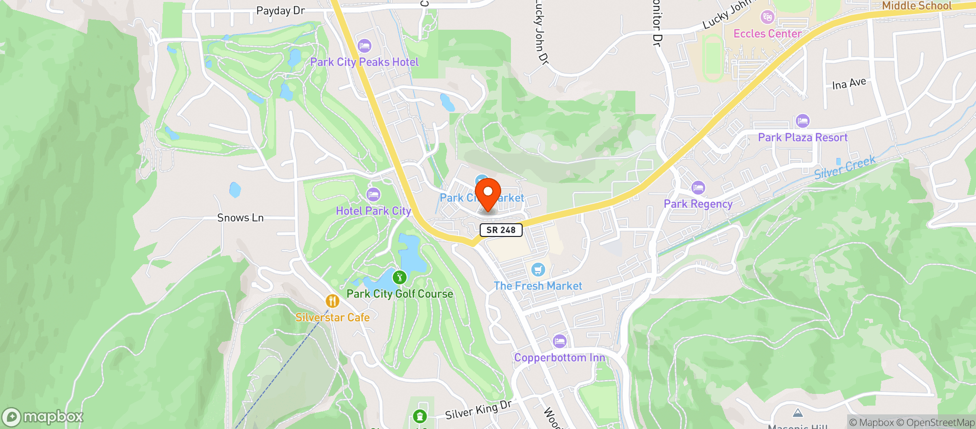 Map showing The Market at Park City