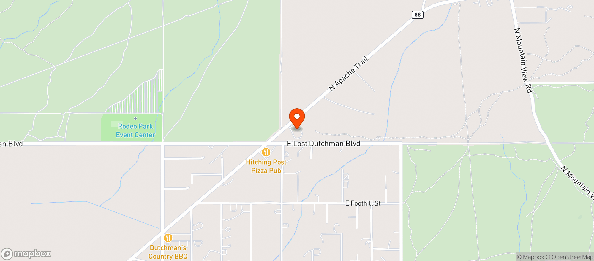 Map showing Elks Lodge