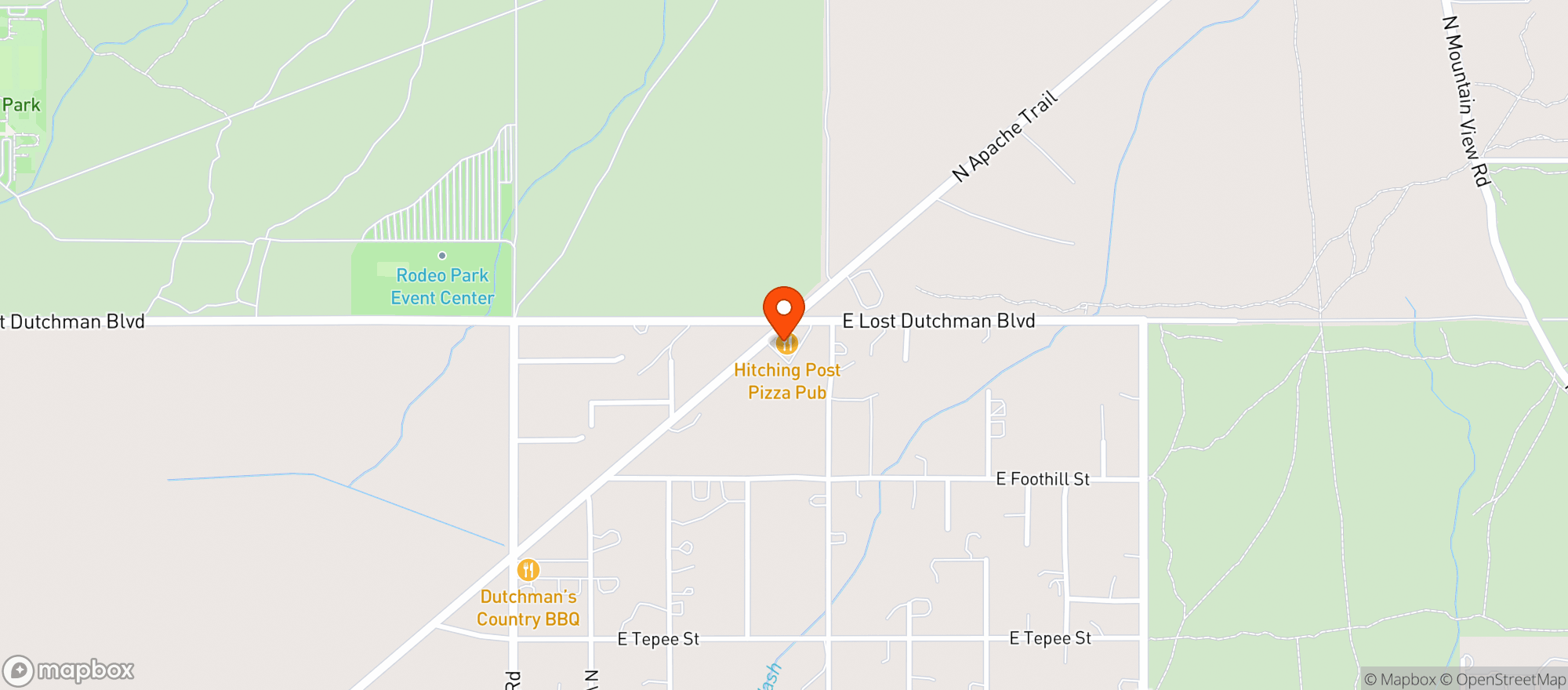 Map showing Hitching Post Pizza Pub