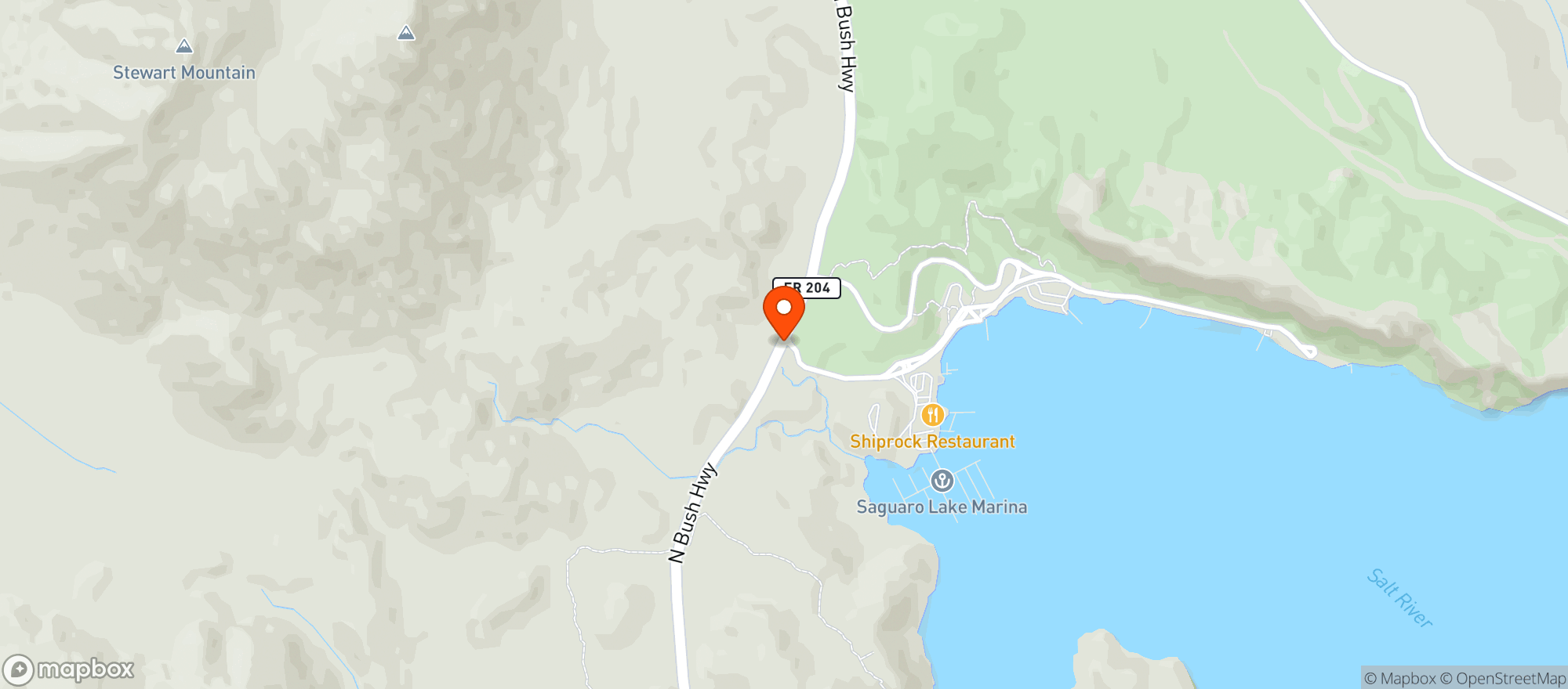 Map showing Saguaro Lake Marina