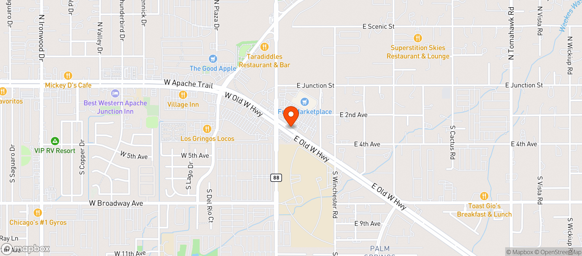Map showing Frys Marketplace
