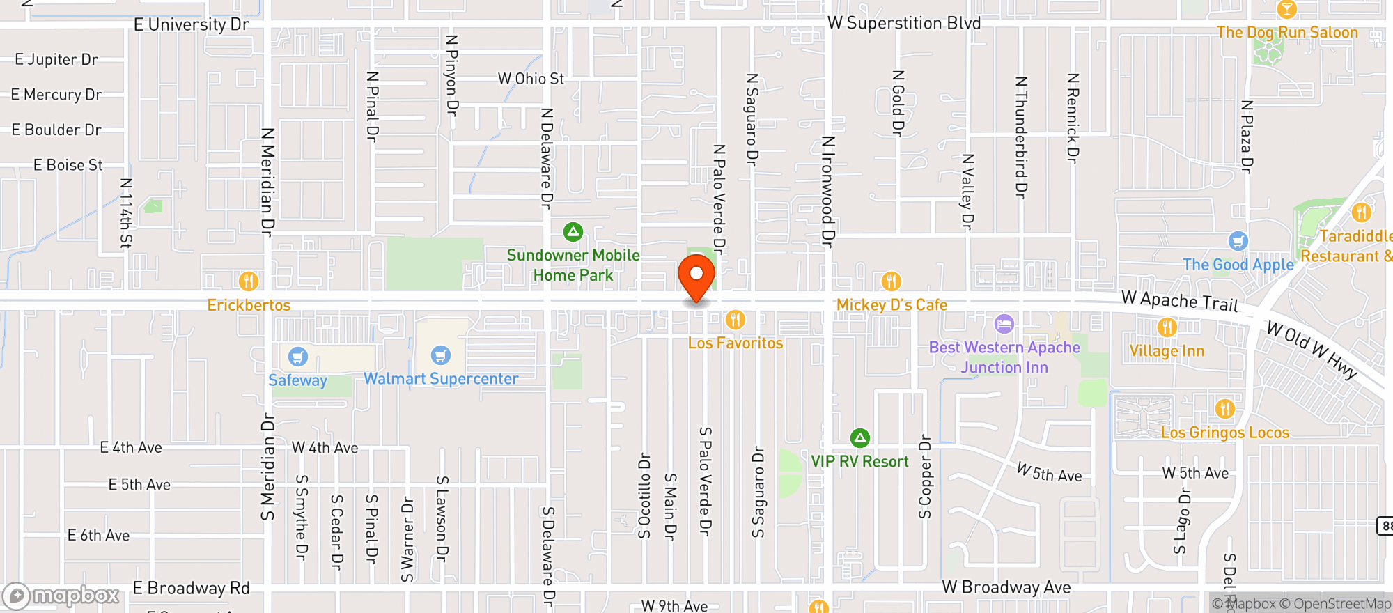 Map showing Nirvana Center 