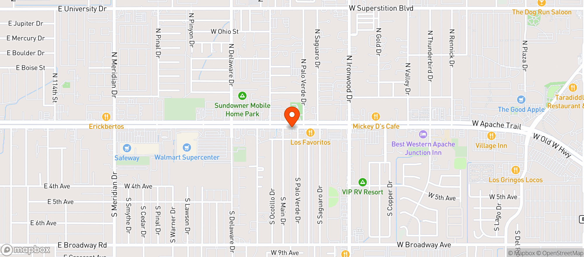 Map showing Trulieve Apache Dispensary