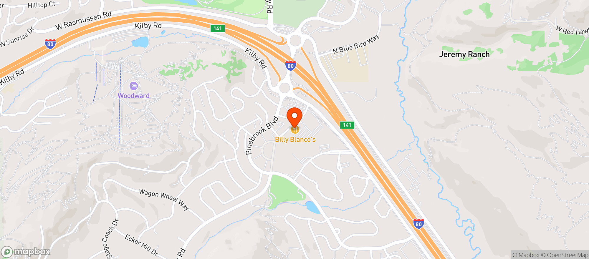 Map showing Billy Blancos