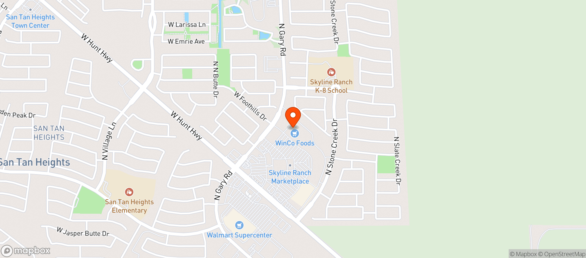 Map showing Winco Foods
