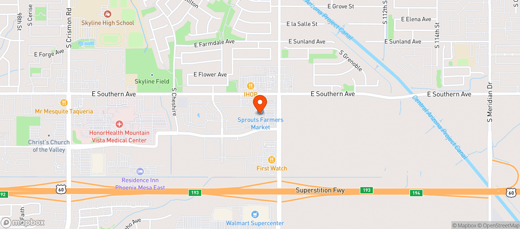 Map showing Sprouts Farmers Market