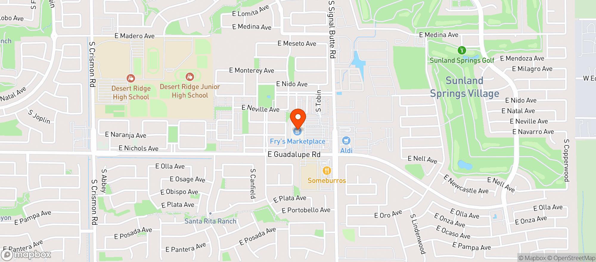 Map showing Frys Of Arizona (660) - 00686 - Signal Butte Rd Guadalupe