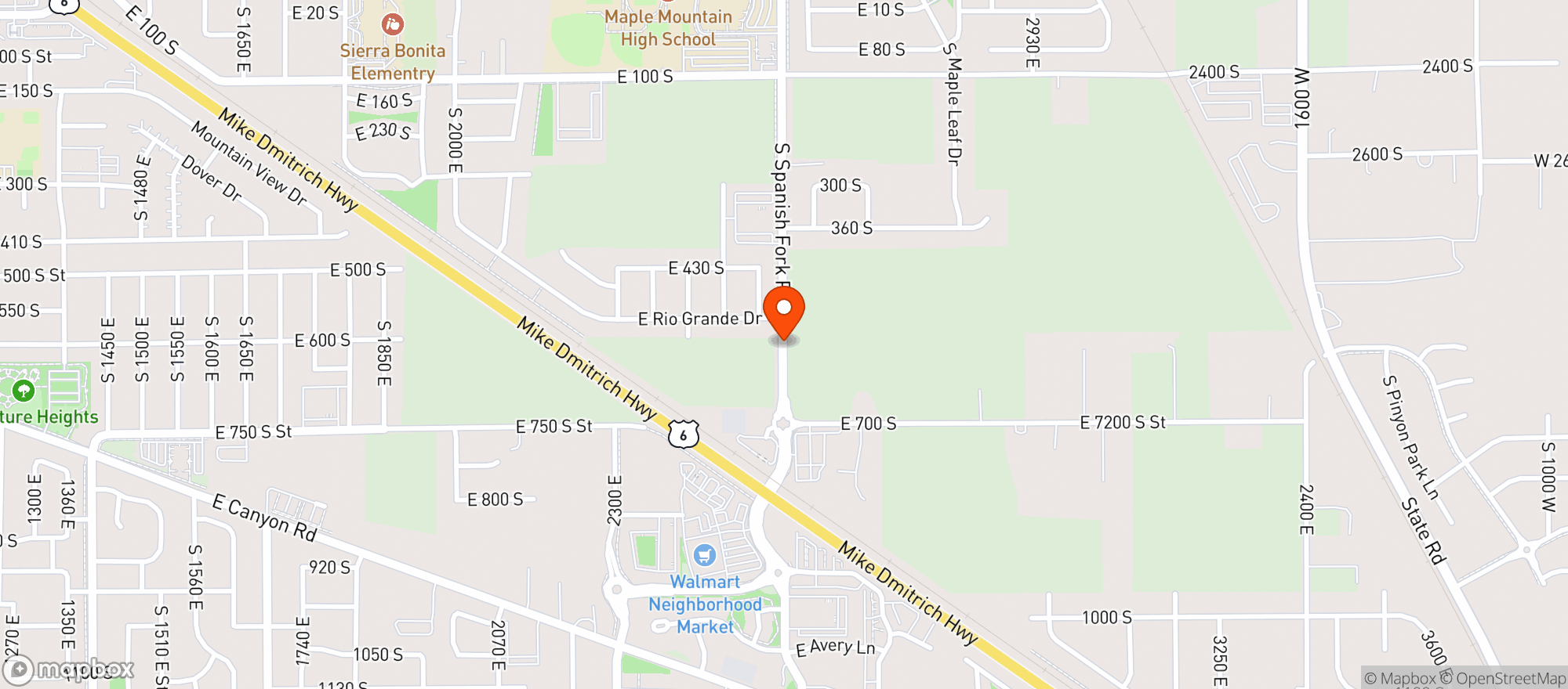 Map showing Walmart Neighborhood Ma #3988