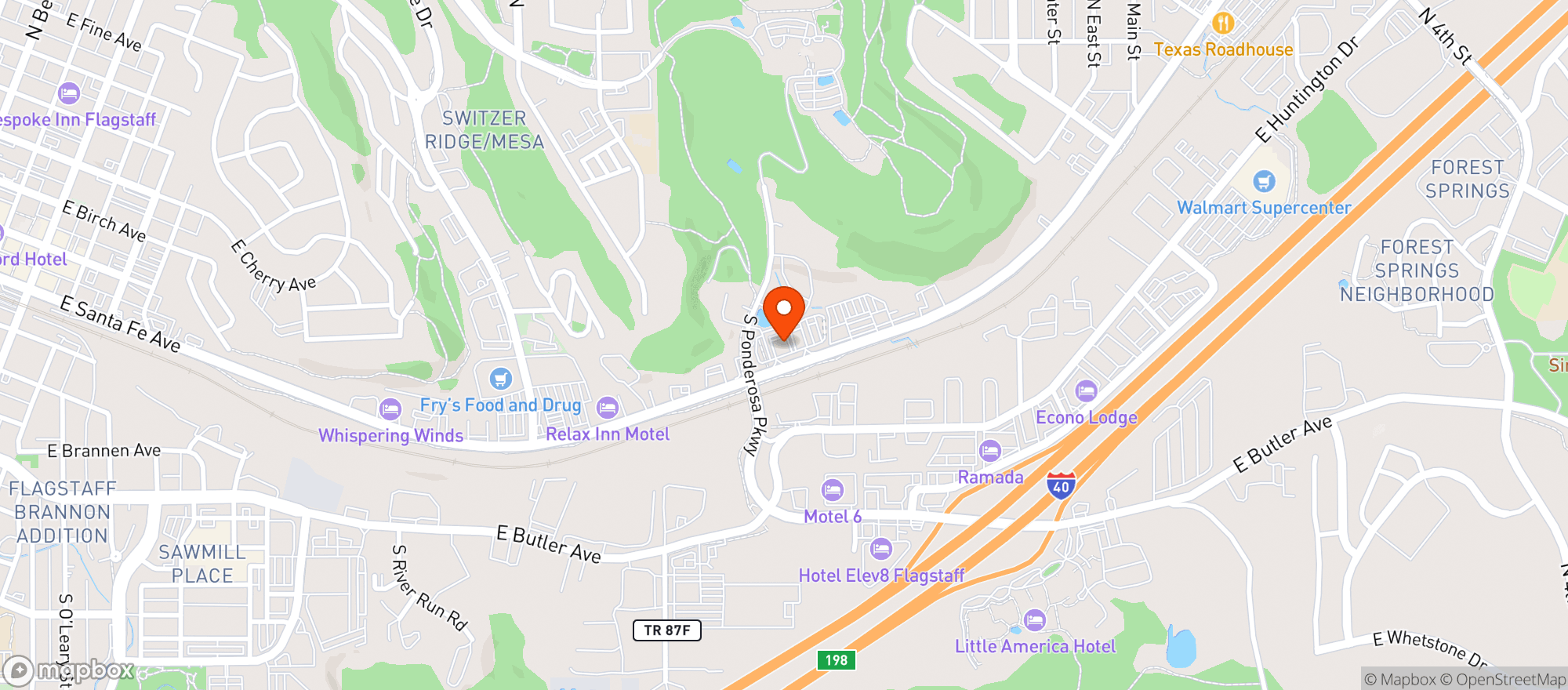 Map showing Park Plaza Liquor and Deli / Flagstaff Liquor