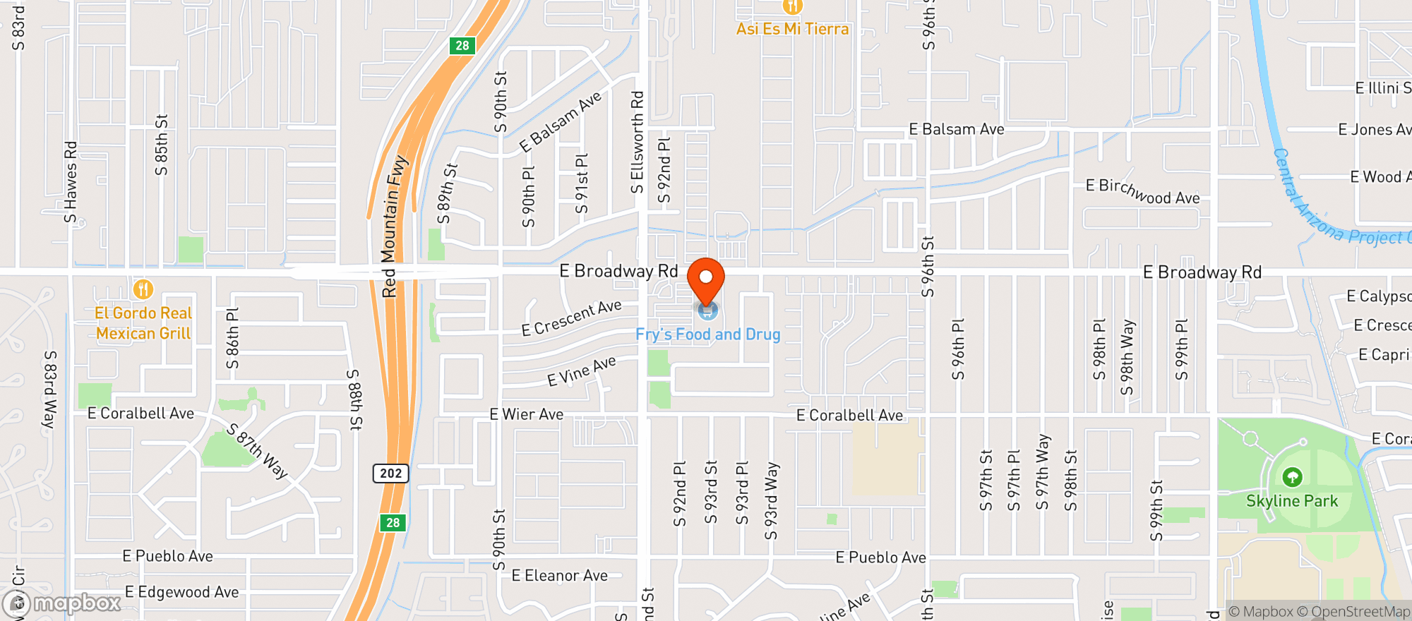 Map showing Fry's Food and Drug
