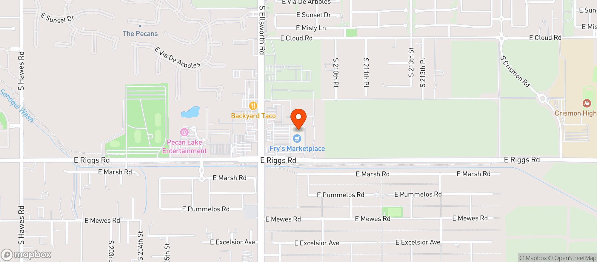 Map showing Frys Of Arizona (660) - 00693 - Ellsworth And Riggs