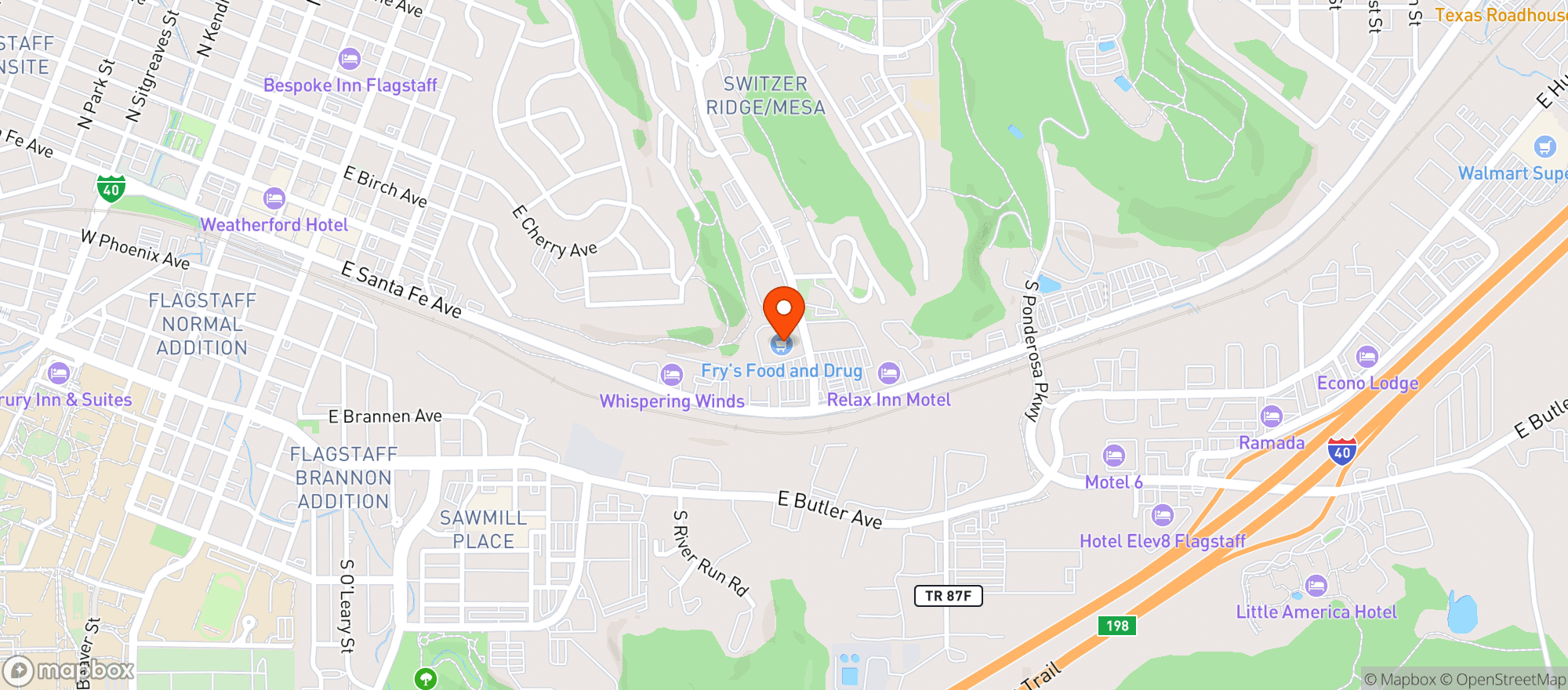 Map showing Fry's Food and Drug