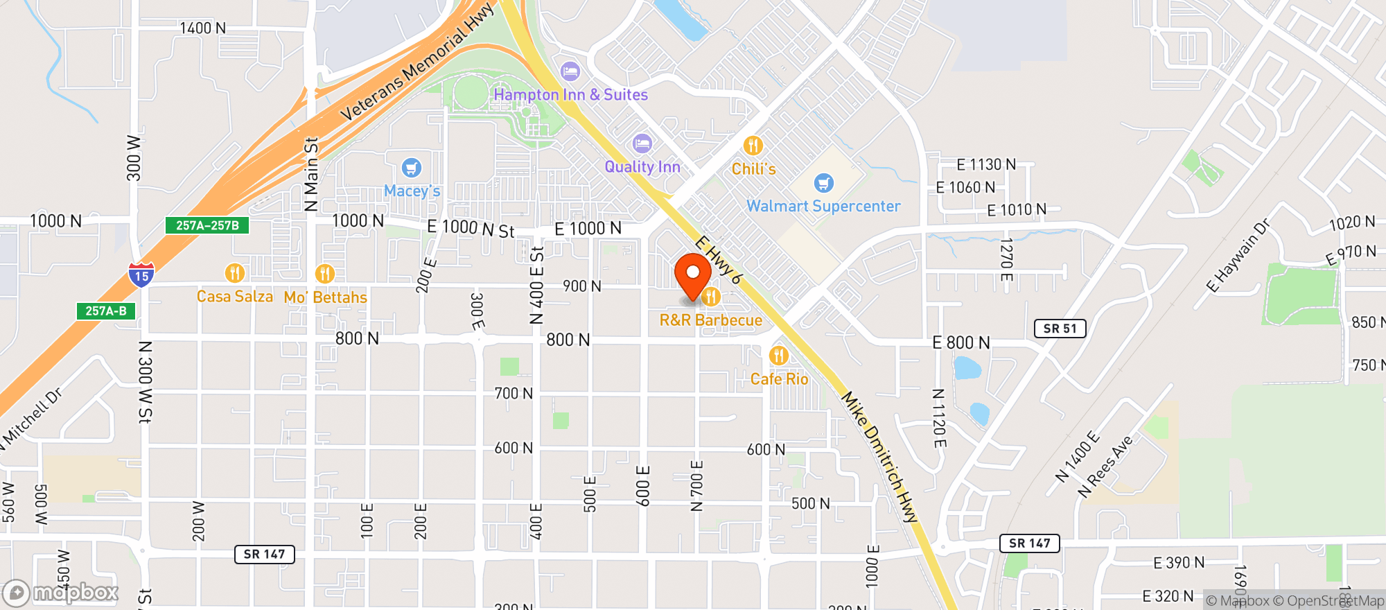 Map showing Good Earth - Spanish Fork