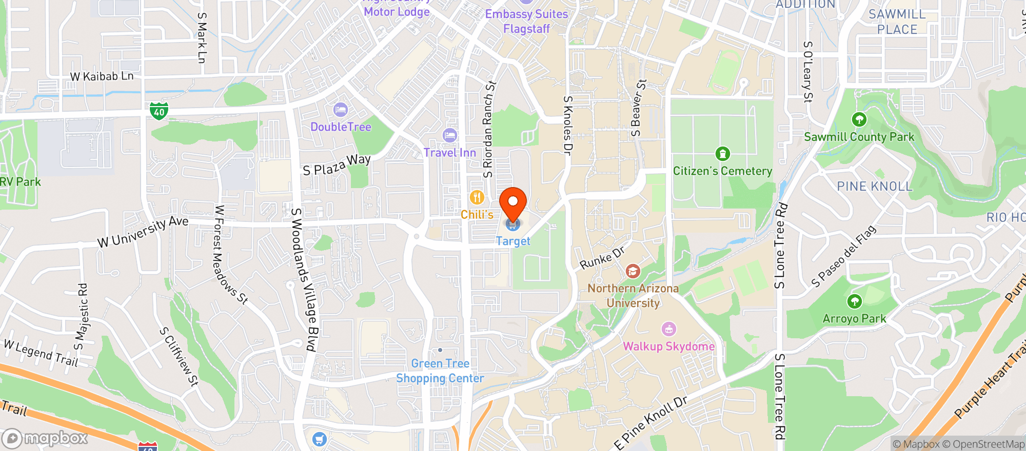 Map showing Target