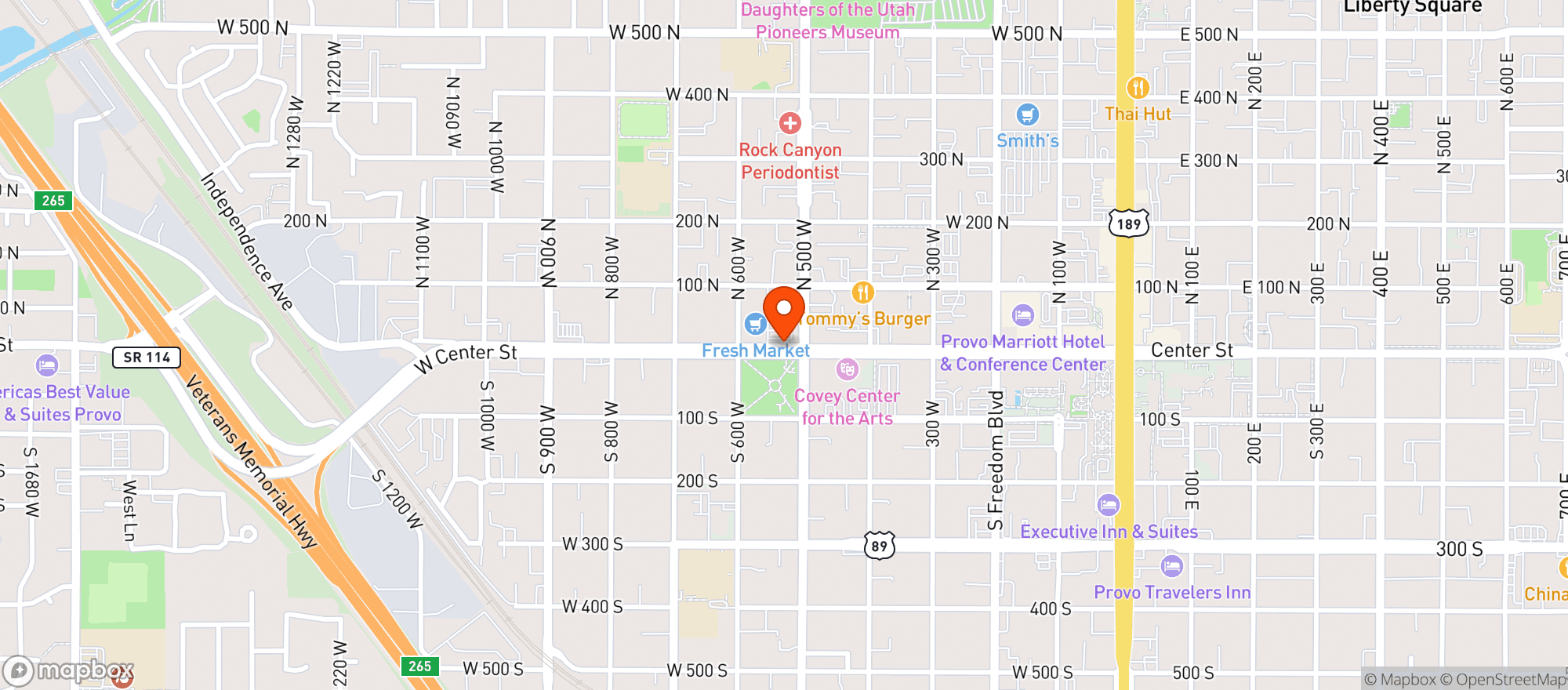 Map showing Associated Fresh Markets