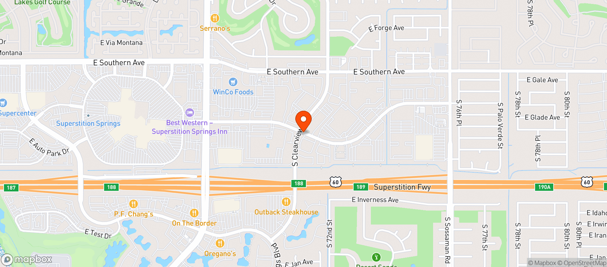 Map showing DOZERS GRILL